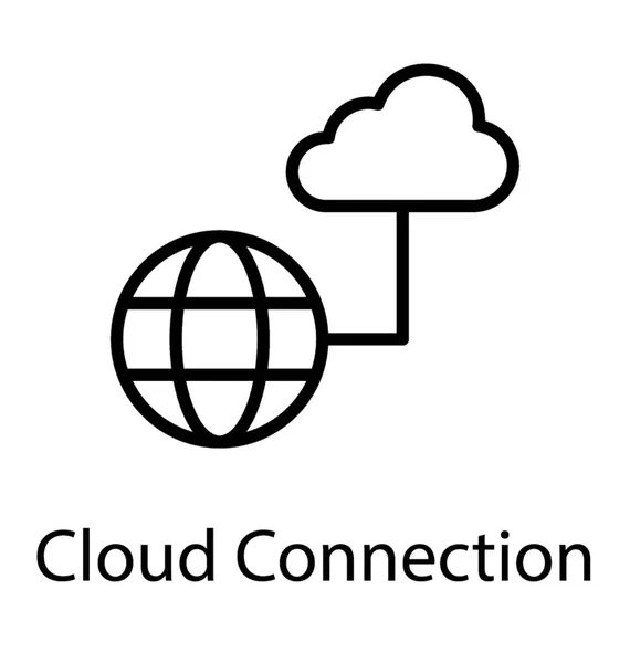 Globe Spojené Cloud Symbolem Připojení Cloudu — Stockový vektor