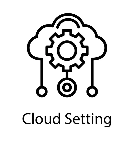 Zahnrad Innerhalb Der Wolke Als Wolkeneinstellung Bekannt — Stockvektor