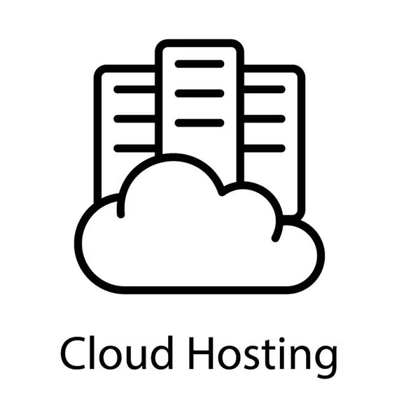Nube Conectada Con Redes Conocidas Como Cloud Hosting — Archivo Imágenes Vectoriales