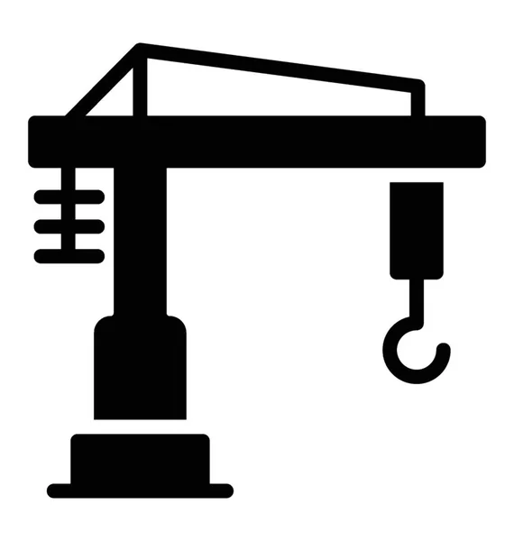 Grúa Torre Con Gancho Utilizado Para Cargar Recoger Mercancías — Vector de stock