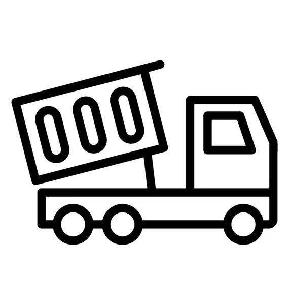 Dump Truck Back Side Waste Box Carrying Waste Material — Stock Vector