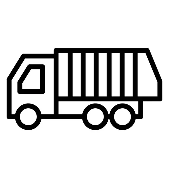 廃棄物を運ぶため後ろ側の廃棄物箱付けダンプ トラック — ストックベクタ
