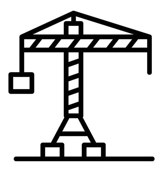 Grue Tour Avec Crochet Utilisé Pour Chargement Cueillette Des Marchandises — Image vectorielle