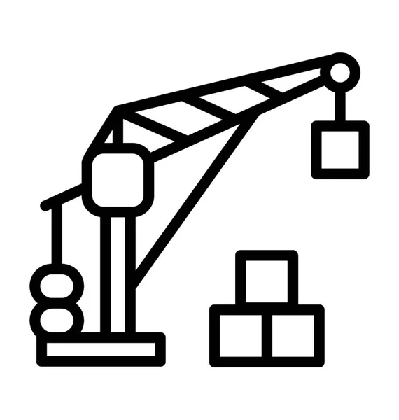 Industriekran Wird Auf Baustellen Zum Transport Von Gütern Und Ladung — Stockvektor