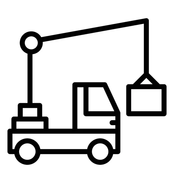 Grue Camion Est Utilisée Pour Soulever Des Marchandises Les Transporter — Image vectorielle