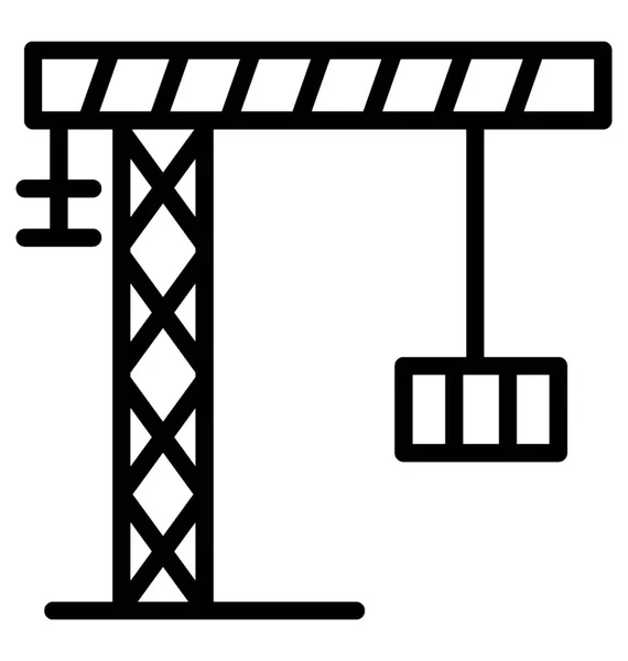 装载和采摘货物用钩的塔式起重机 — 图库矢量图片