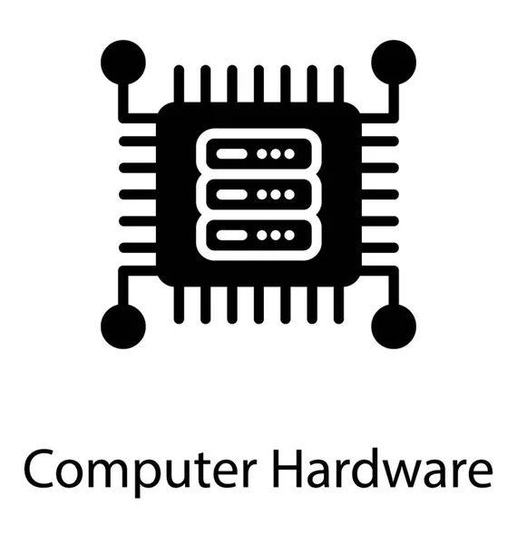 Matériel Informatique Dans Une Icône Également Connue Sous Nom Carte — Image vectorielle