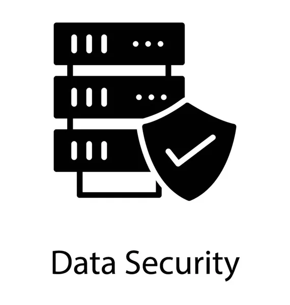 安全防护罩下的数据服务器安全性 — 图库矢量图片