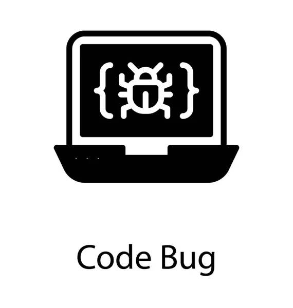 Ένα Bug Του Cde Ένα Φορητό Υπολογιστή Για Τον Έλεγχο — Διανυσματικό Αρχείο