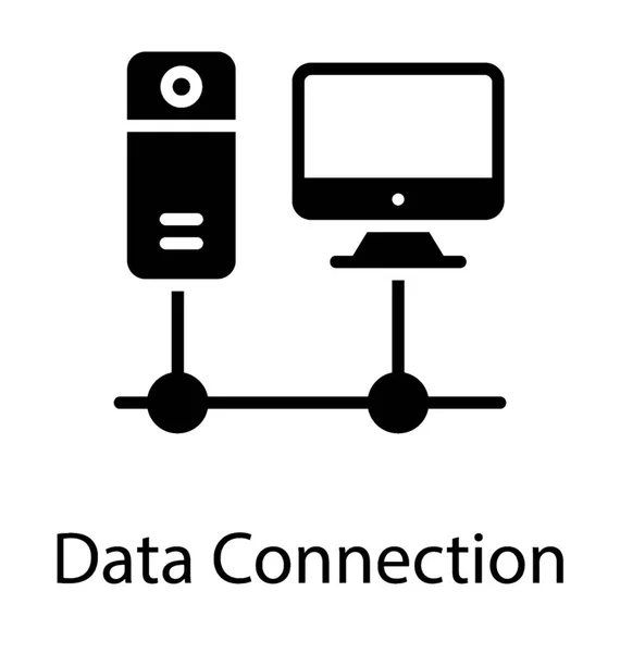 Servidor Computadora Conectado Para Hacer Una Unidad Del Sistema Por — Vector de stock