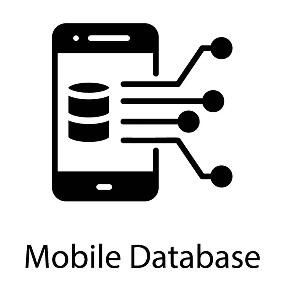 Mobile Datenbank Smartphone Für Online Daten — Stockvektor