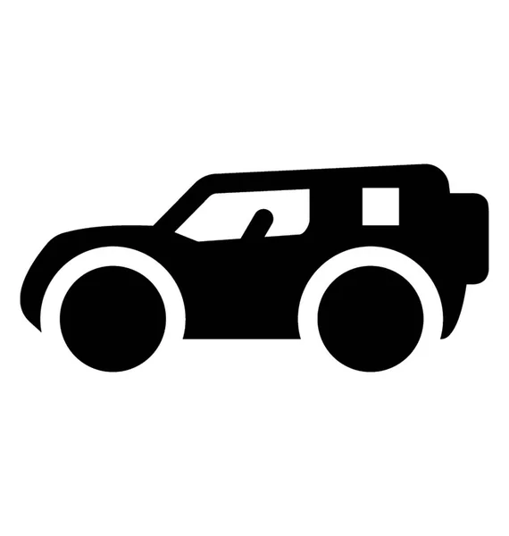 Jeep Tepelik Alanlarda Seyahat — Stok Vektör