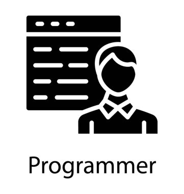 A programmer, software engineer or web developer clipart svg vector 