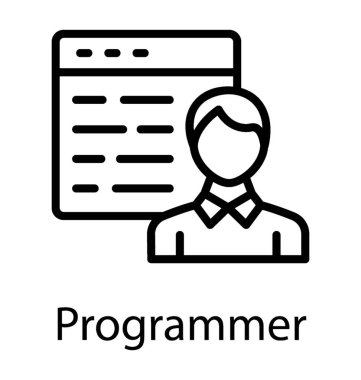 A programmer, software engineer or web developer clipart svg vector 