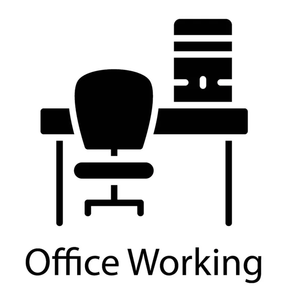 Döner Sandalye Ofis Masa Işyeri Için — Stok Vektör