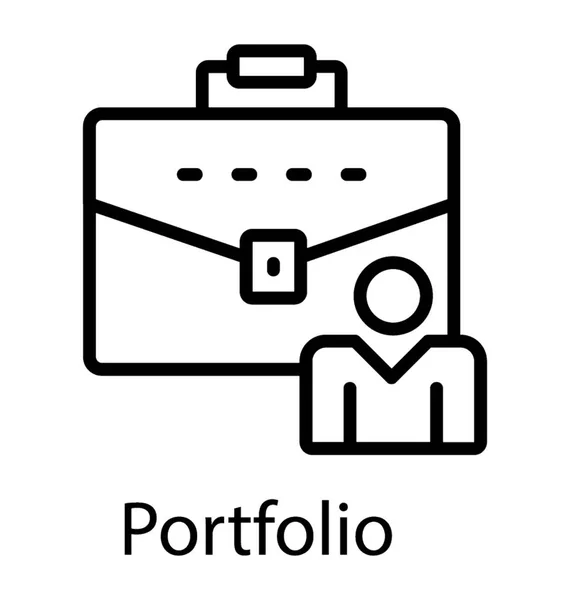 Office Case Portfolio Bag Vector Icon — Stock Vector