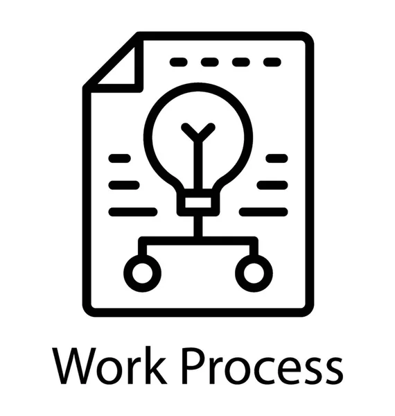Документ Знаком Лампочка Показывающий Концепцию Рабочего Процесса — стоковый вектор