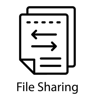 Dosya paylaşımı fikri sürükleyici oklarla iki boş çarşafları 