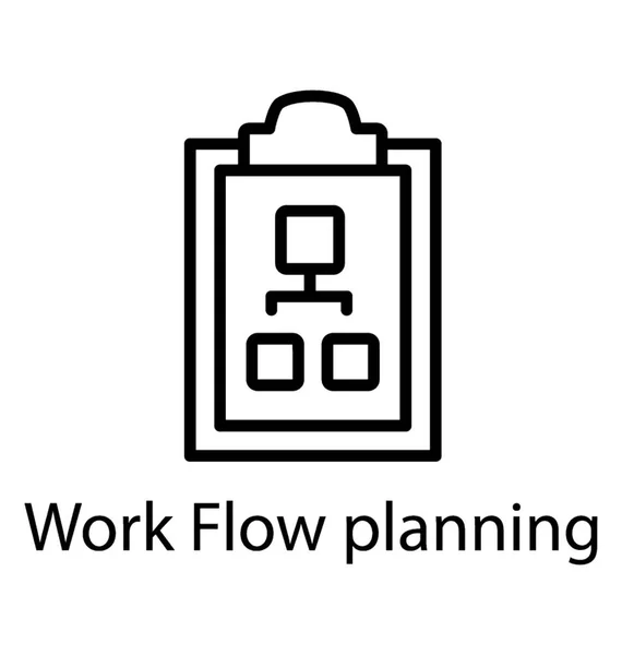 Entwurf Eines Liniensymbols Für Die Workflow Planung — Stockvektor