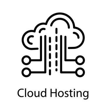 Bulut ağ bulut barındırma işlemi gösteren 