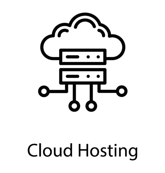 Cloud Netwerk Toont Het Proces Van Cloud Hosting — Stockvector