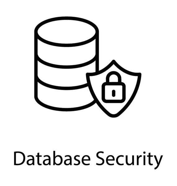 Ein Sicherheitsschild Auf Einem Datenbankserver Zeigt Datenbanksicherheit — Stockvektor