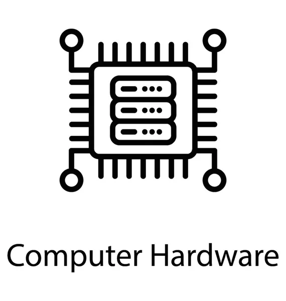 Computerhardware Einem Symbol Das Auch Als Motherboard Bekannt Ist — Stockvektor