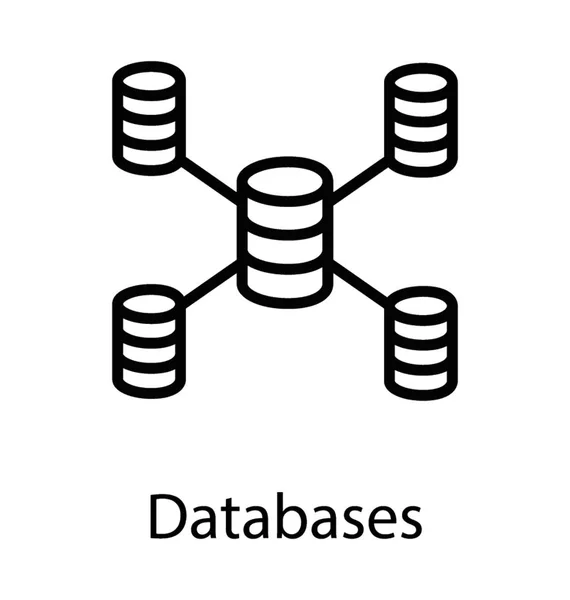 Sql Server Machen Netzwerk Diesem Symbol Datenbanken — Stockvektor