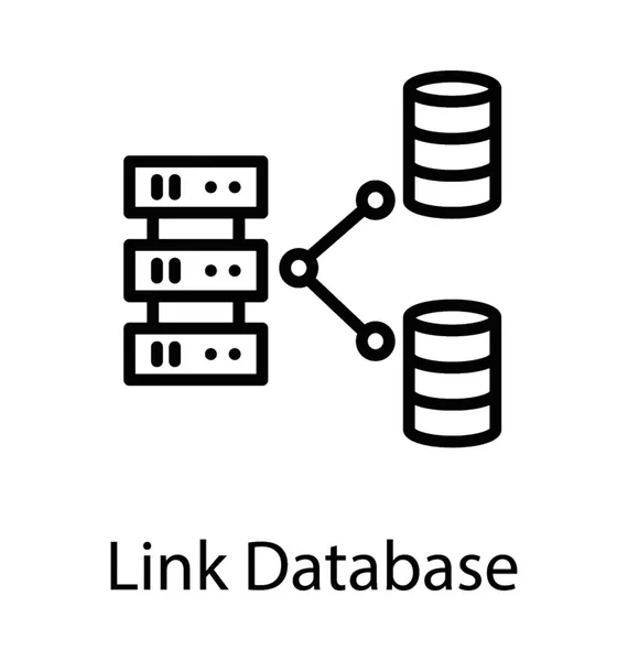 Sammenkædede Databaser Knyttet Måde Dele Data Fra Servere Til Yderligere – Stock-vektor