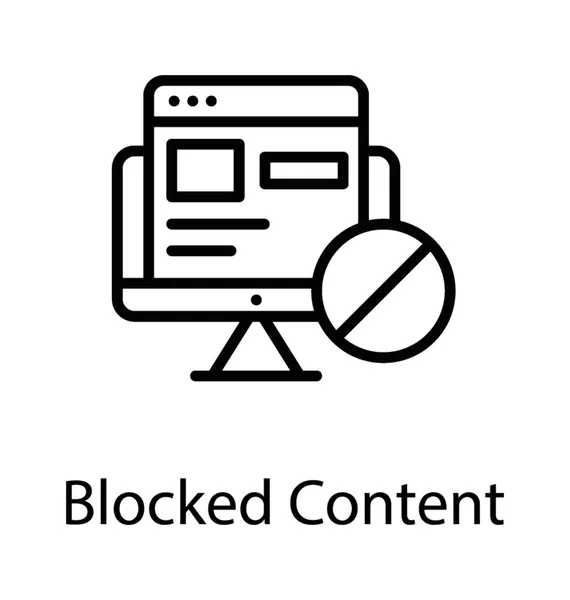 Ein Webseiten Fenster Mit Blockierten Webinhalten Zur Sicheren Nutzung Des — Stockvektor
