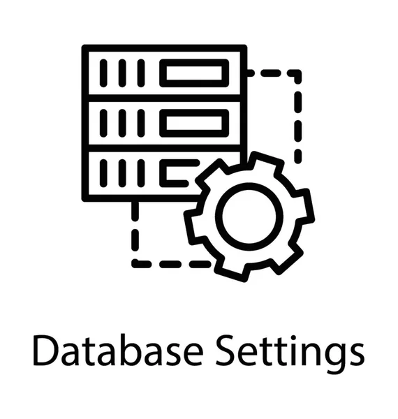 Datenbankeinstellungen Mit Den Datenservern Und Geräten — Stockvektor