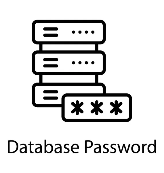 Datenbank Passwort Wird Verwendet Daten Vor Unbefugtem Zugriff Schützen — Stockvektor