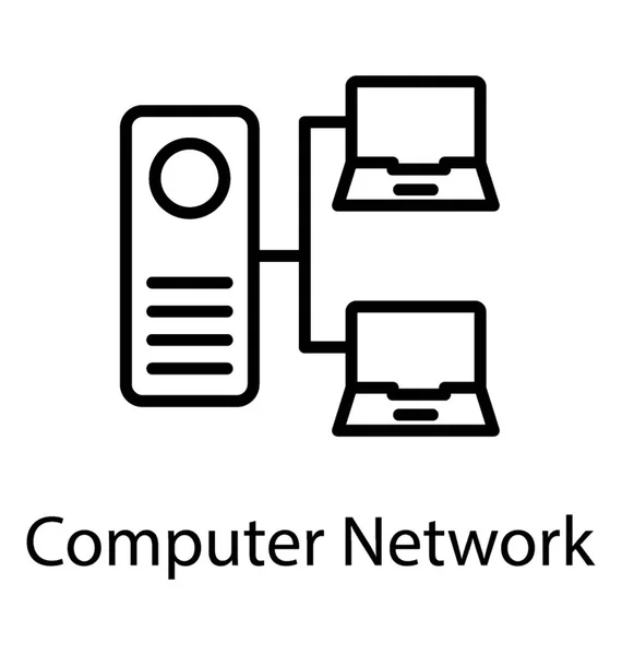 Uma Rede Computadores Local Está Conectada Rede Lan — Vetor de Stock