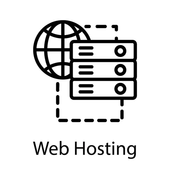 Web Hosting Proces Met Dataservers Globe Expliciet Hosting Diensten — Stockvector