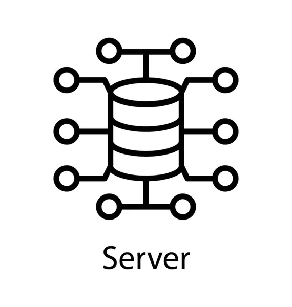 Eine Datenbank Hardware Mit Den Knoten Die Verbindungen Zum Server — Stockvektor