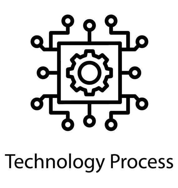 Management Process Icon Denoting Technology Process — Stock Vector