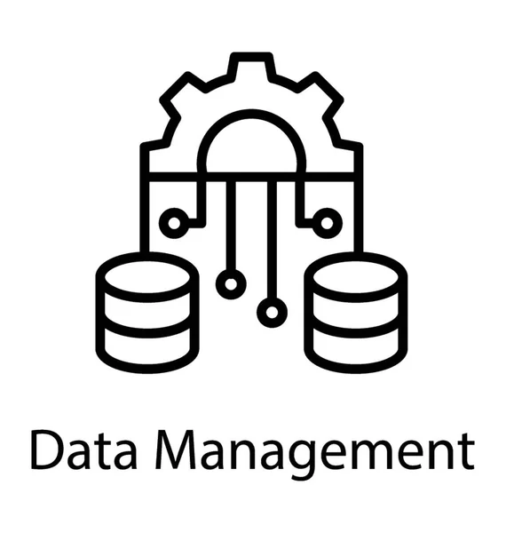 Datenbankdienste Mit Der Ausrüstung Zeigt Datenbankverwaltung — Stockvektor