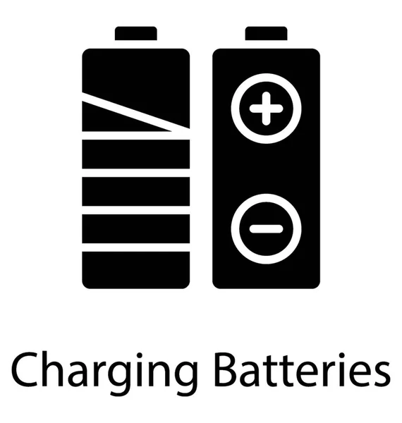 Charging Batteries Storing Electricity Energy — Stock Vector