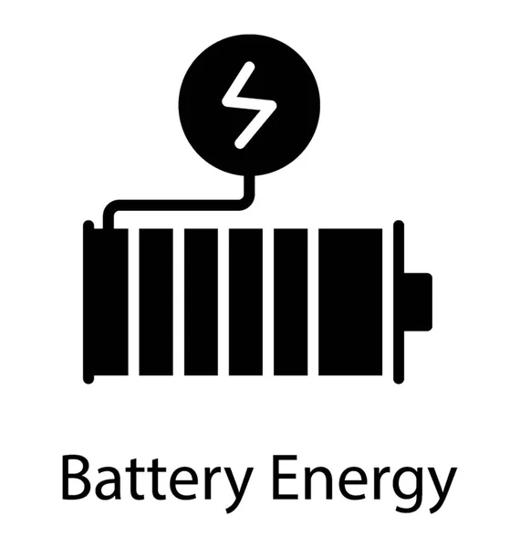 Symbol Einer Batterie Die Mit Strom Verbunden Ist — Stockvektor