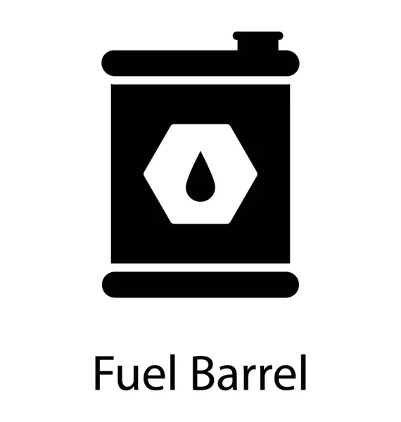 Icono Bastón Que Tiene Signo Líquido Que Representa Barril Combustible — Archivo Imágenes Vectoriales