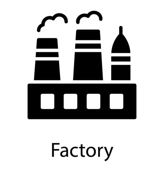 Building Chimney Industrial Site Factory — Stock Vector