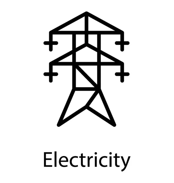 Ikona Věže Znázorňující Přenos Energie — Stockový vektor
