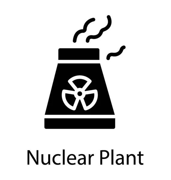 Wärmekraftwerk Soll Atomkraft Symbol Bieten — Stockvektor