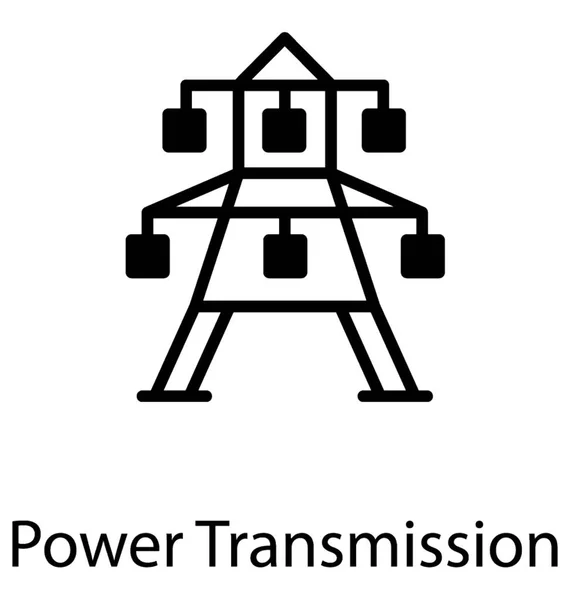 Ikona Věže Znázorňující Přenos Energie — Stockový vektor
