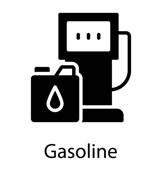 Symbol Eines Treibstoffbehälters Mit Tankstelle — Stockvektor