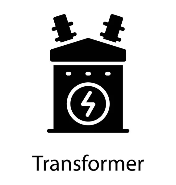 Urządzenie Elektryczne Posiadające Electric Symbol Przedstawiający Transformatora — Wektor stockowy