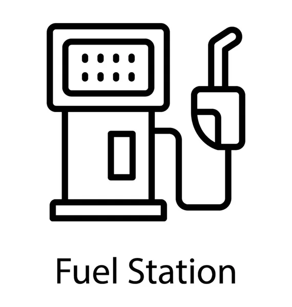 Symbol Einer Tankstelle Mit Einem Rohr Das Die Tankstelle Darstellt — Stockvektor