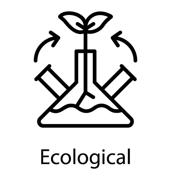 Ikona Zlewce Rośliny Nim Przedstawiające Biotechnologii — Wektor stockowy