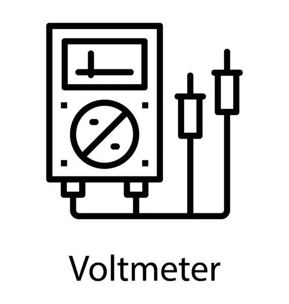 電圧計を描いた現在測定デバイスのアイコン — ストックベクタ