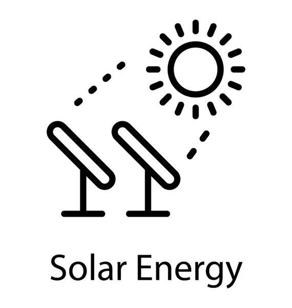 Ícone Painéis Solares Sol Representando Energia Solar — Vetor de Stock